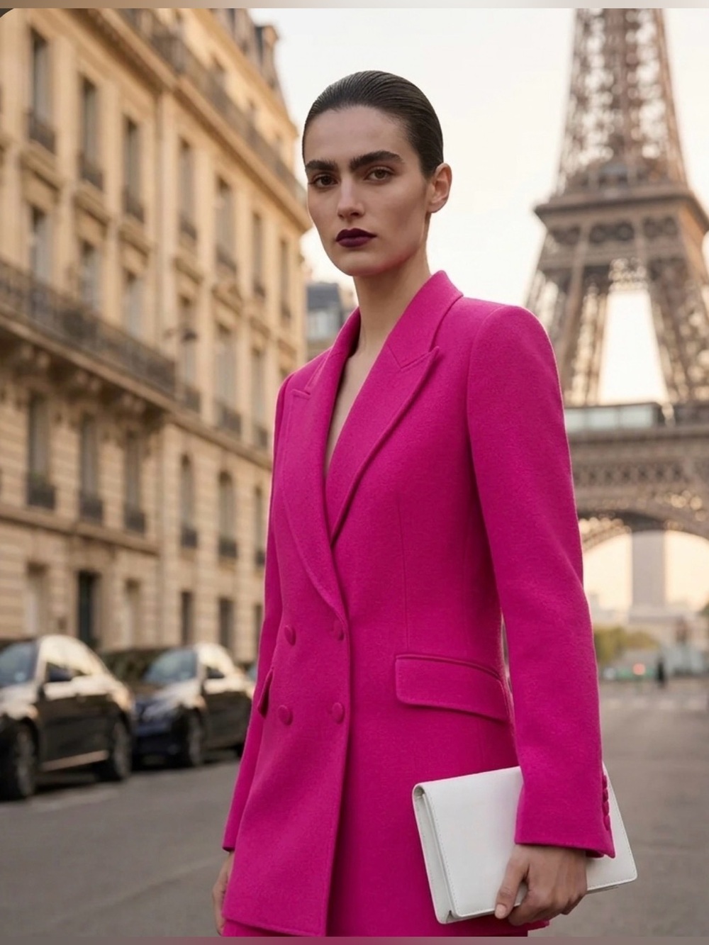 Gabriela Hearst Fuchsia Double-Breasted Blazer